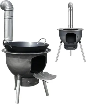 Wood Burning Stove for Outdoor Cooking, Portable Wood Stove, Multi-functional detachable windproof rocket stove for Cooking,Hiking,Backpacking (04 (24.8 in/63cm))