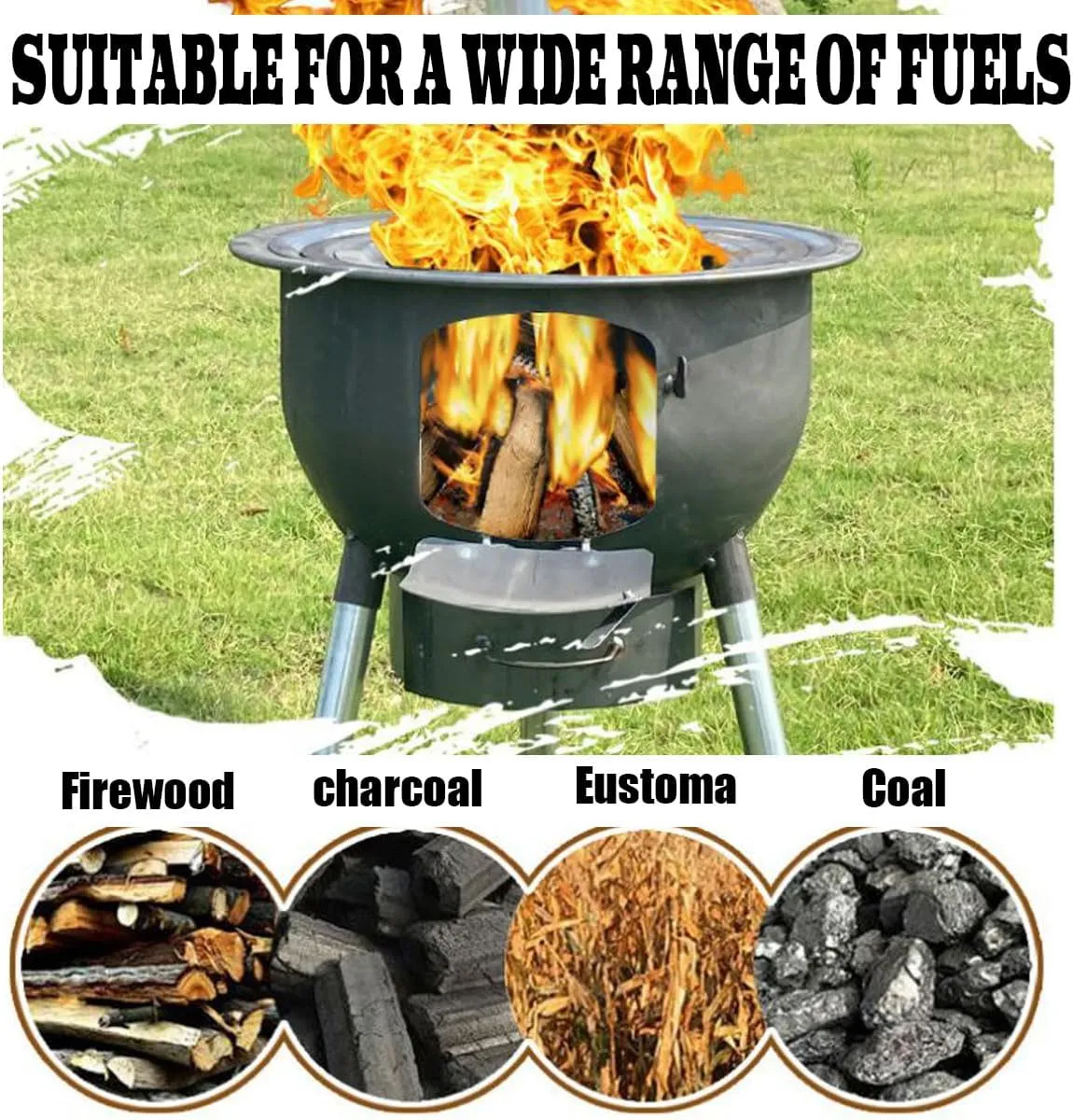 Wood Burning Stove for Outdoor Cooking, Portable Wood Stove, Multi-functional detachable windproof rocket stove for Cooking,Hiking,Backpacking (04 (24.8 in/63cm))