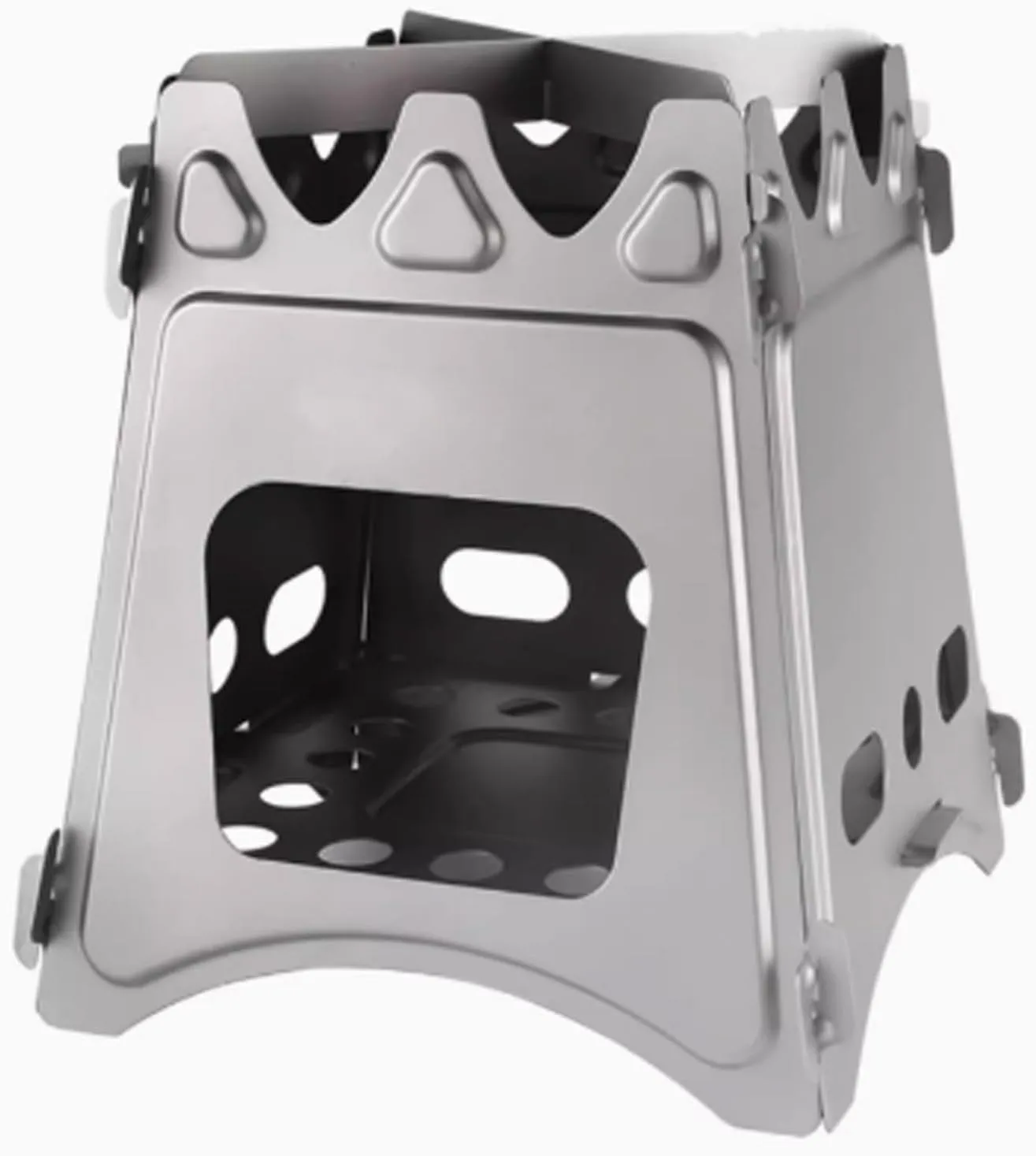 Wood Stove Made of Stainless Steel with Carrying Bag Bottom Porous Ventilation Tent Stove for Picnic Outdoor Hiking Backpacking Cooking(16.5 * 16.5 * 19CM)