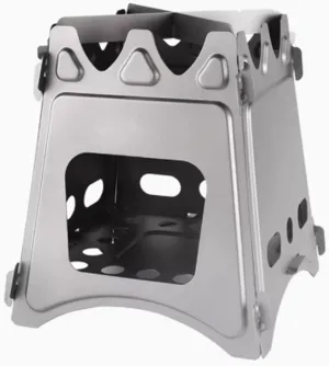 Wood Stove Made of Stainless Steel with Carrying Bag Bottom Porous Ventilation Tent Stove for Picnic Outdoor Hiking Backpacking Cooking(16.5 * 16.5 * 19CM)