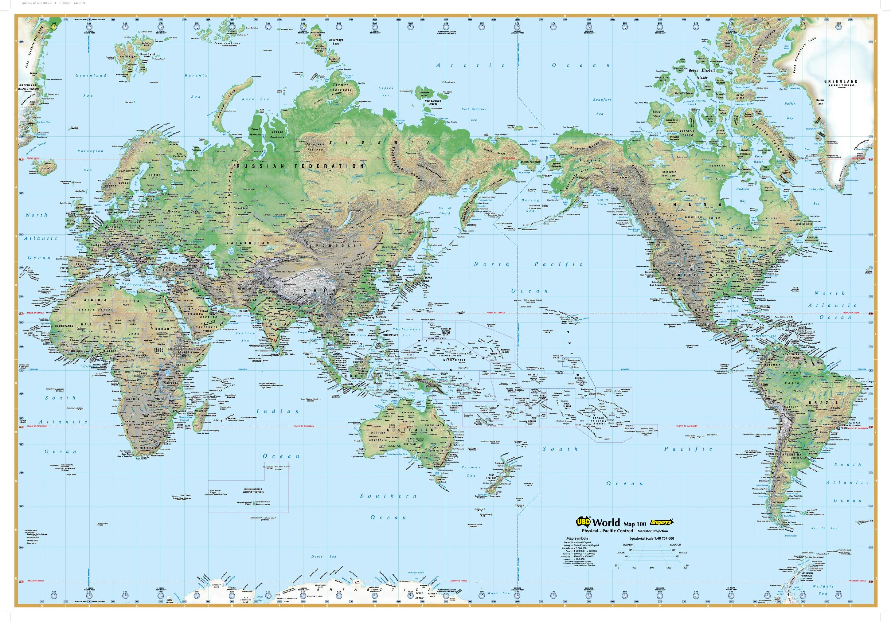 World Physical Supermap UBD 1480 x 1040mm Laminated