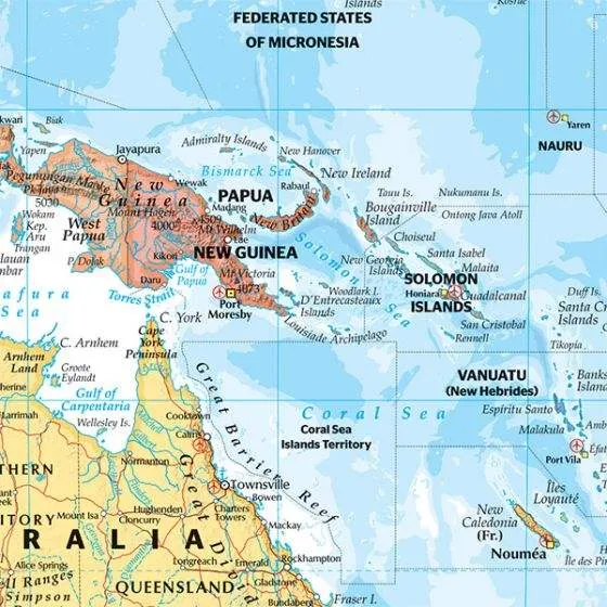 World Political Pacific Centred Wall Map (12th Edition) by Hema Maps
