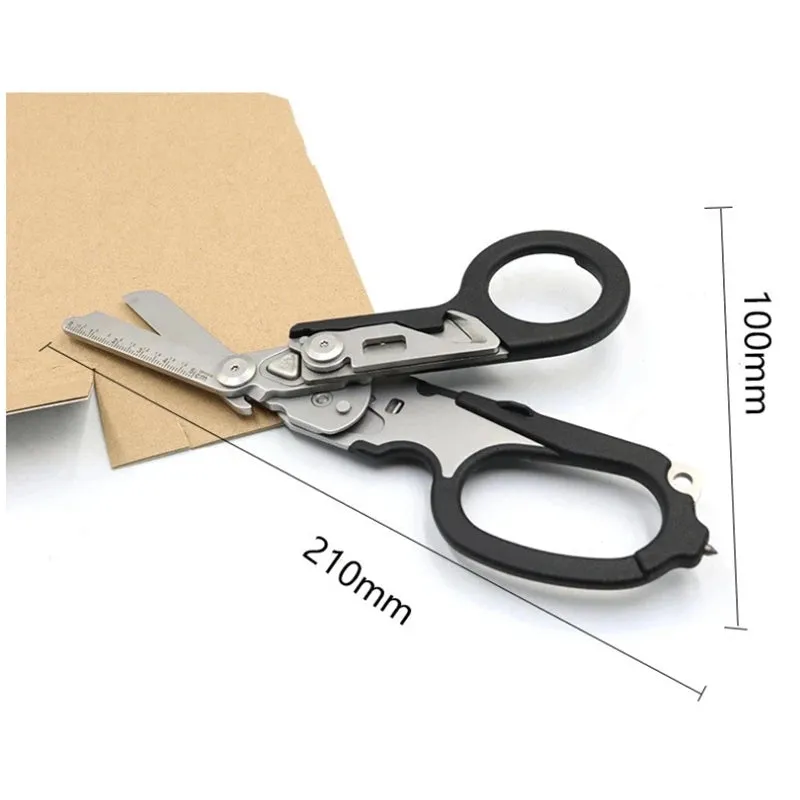 XIAOTREE Multifunction Tactical Folding Scissors for Outdoor Survival