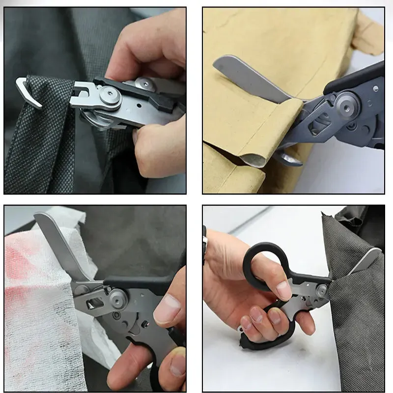 XIAOTREE Multifunction Tactical Folding Scissors for Outdoor Survival