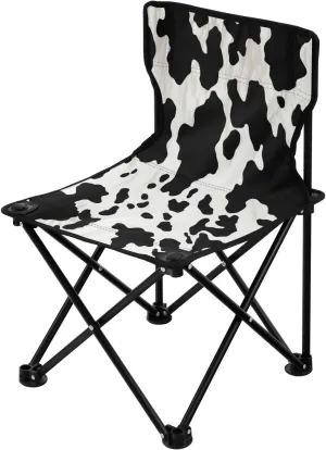 xigua Cow Print Portable Camping Chairs,Outdoor Folding Camping Chair for Camping Hiking,Beach,Fishing46, 14.46x14.46x22.83in