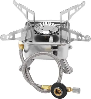XPSSJMU Camping Burners, Foldable Camping Stove, Light Weight Four Legged Design Safe Portable Backpacking Stove with Hose, for Camping, Hiking