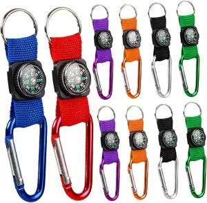 Yardwe 10pcs Keychain Compass Portable Outdoor Survival Compass for Adventure Hiking Camping Party Favors for Nature Themed Events Random Color