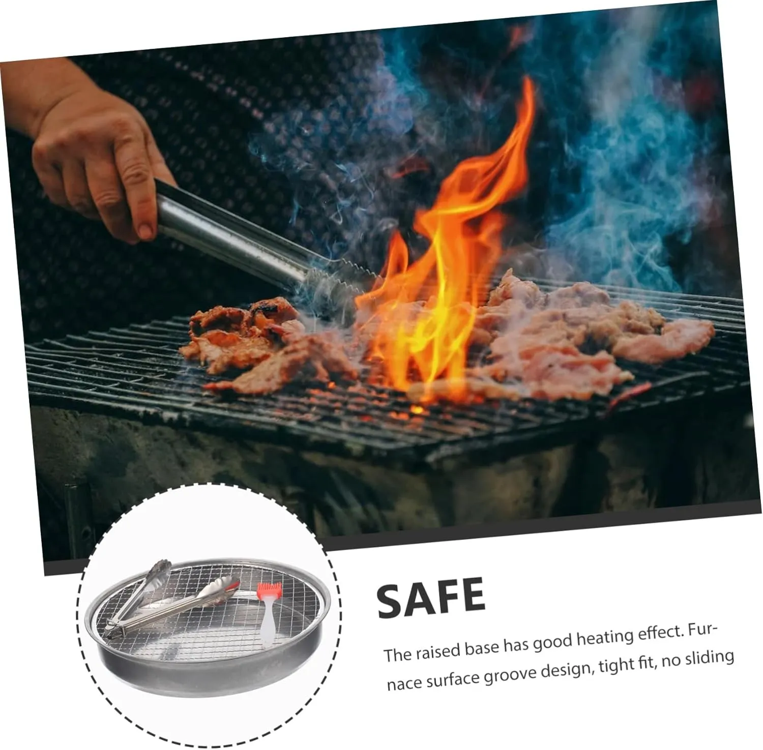 Yardwe 1set Portable Disposable Charcoal Grill Set Outdoor Barbecue Grill for Camping Picnics and Parties Lightweight Design Cooking
