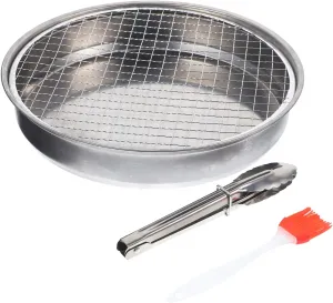 Yardwe 1set Portable Disposable Charcoal Grill Set Outdoor Barbecue Grill for Camping Picnics and Parties Lightweight Design Cooking