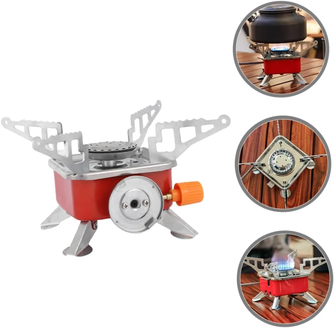 Yardwe 2pcs Portable Burning Stove Foldable Camping Stove for Easy Setup Lightweight Cast Design for Outdoor Cooking Hiking and Picnics