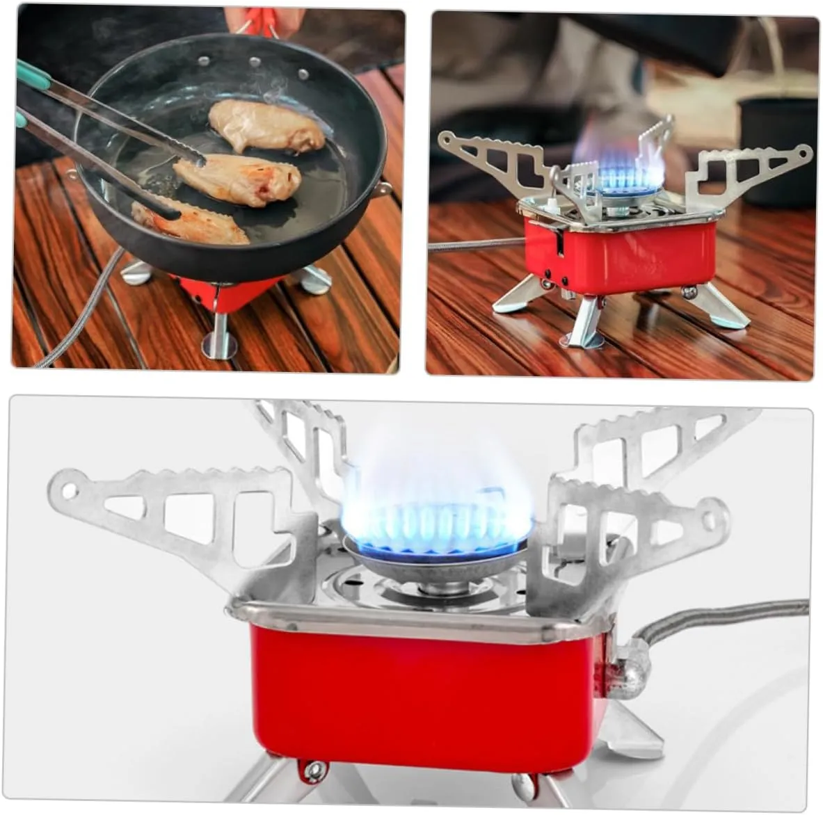 Yardwe 2pcs Portable Burning Stove Foldable Camping Stove for Easy Setup Lightweight Cast Design for Outdoor Cooking Hiking and Picnics