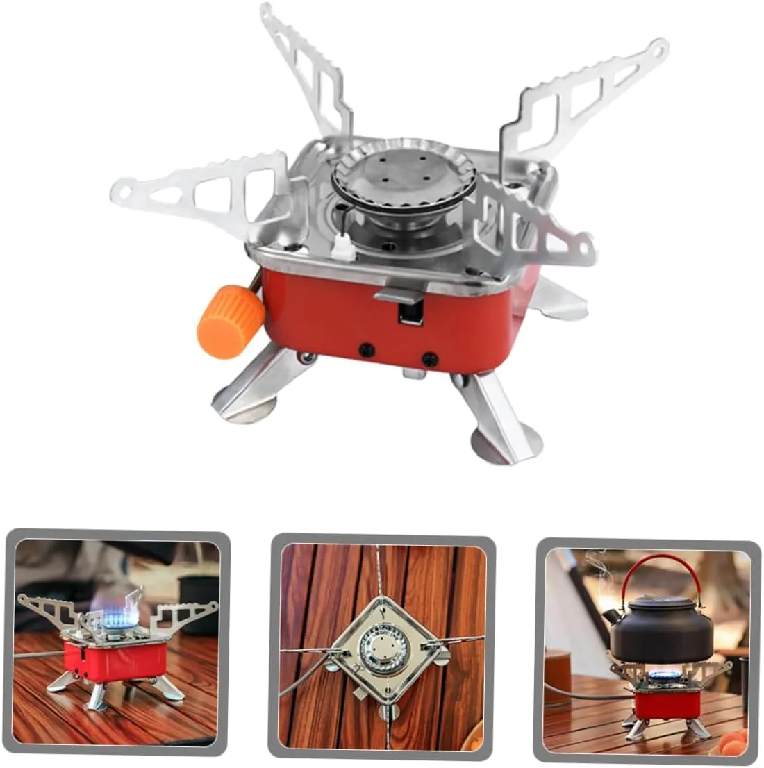 Yardwe 2pcs Portable Burning Stove Foldable Camping Stove for Easy Setup Lightweight Cast Design for Outdoor Cooking Hiking and Picnics
