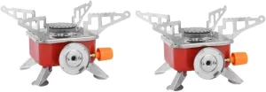 Yardwe 2pcs Portable Burning Stove Foldable Camping Stove for Easy Setup Lightweight Cast Design for Outdoor Cooking Hiking and Picnics