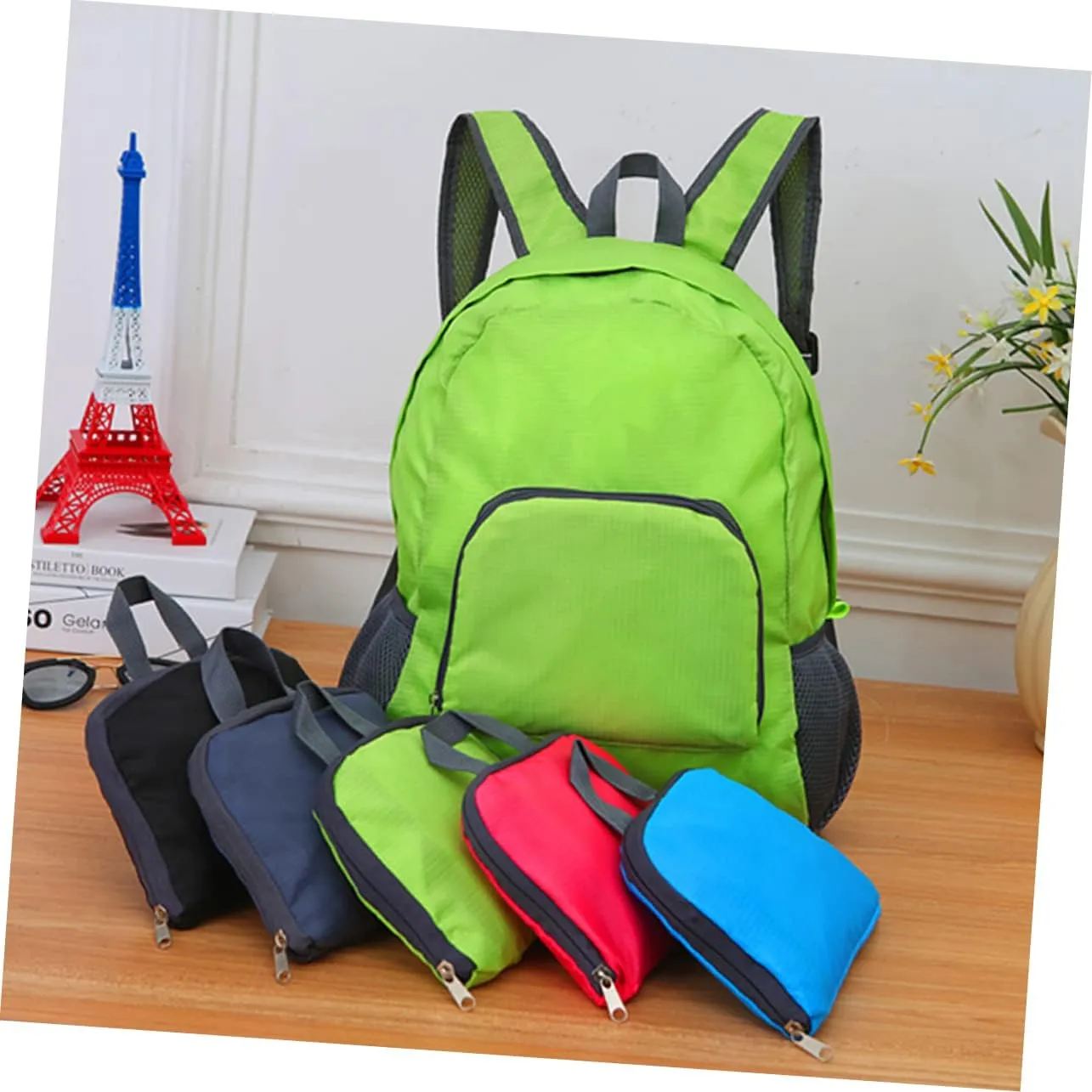 Yardwe 3pcs Travel Outdoor Lightweight Daypack Hiking Camping Expandable Mesh Pockets Umbrella Bottle