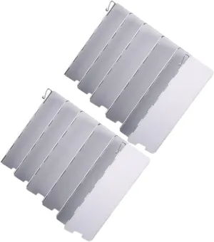Yardwe Outdoor Wind Shield for Gas Stove 12 Sheet Aluminum Alloy Camping Picnic Windproof Cover Foldable Bag