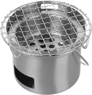 YARNOW Multifunctional Compact Carbon Stove Aluminum Camping Accessories Carabiner Net Grill Marine Connector Outdoor Outdoor Camping Stove Tent Car Stainless Steel Silver