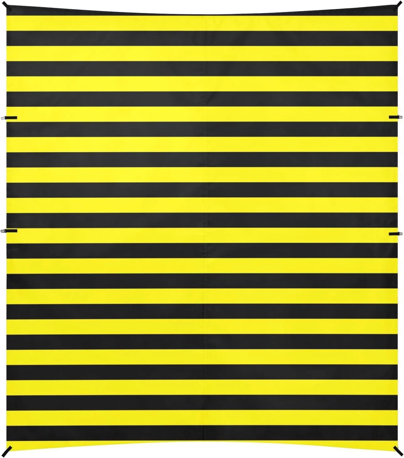 Yellow Black Stripe Fashion Beach Cabana UPF50  Waterproof Sun Shelter with Sandbags and Shovel for Camping, Picnics, Backyard