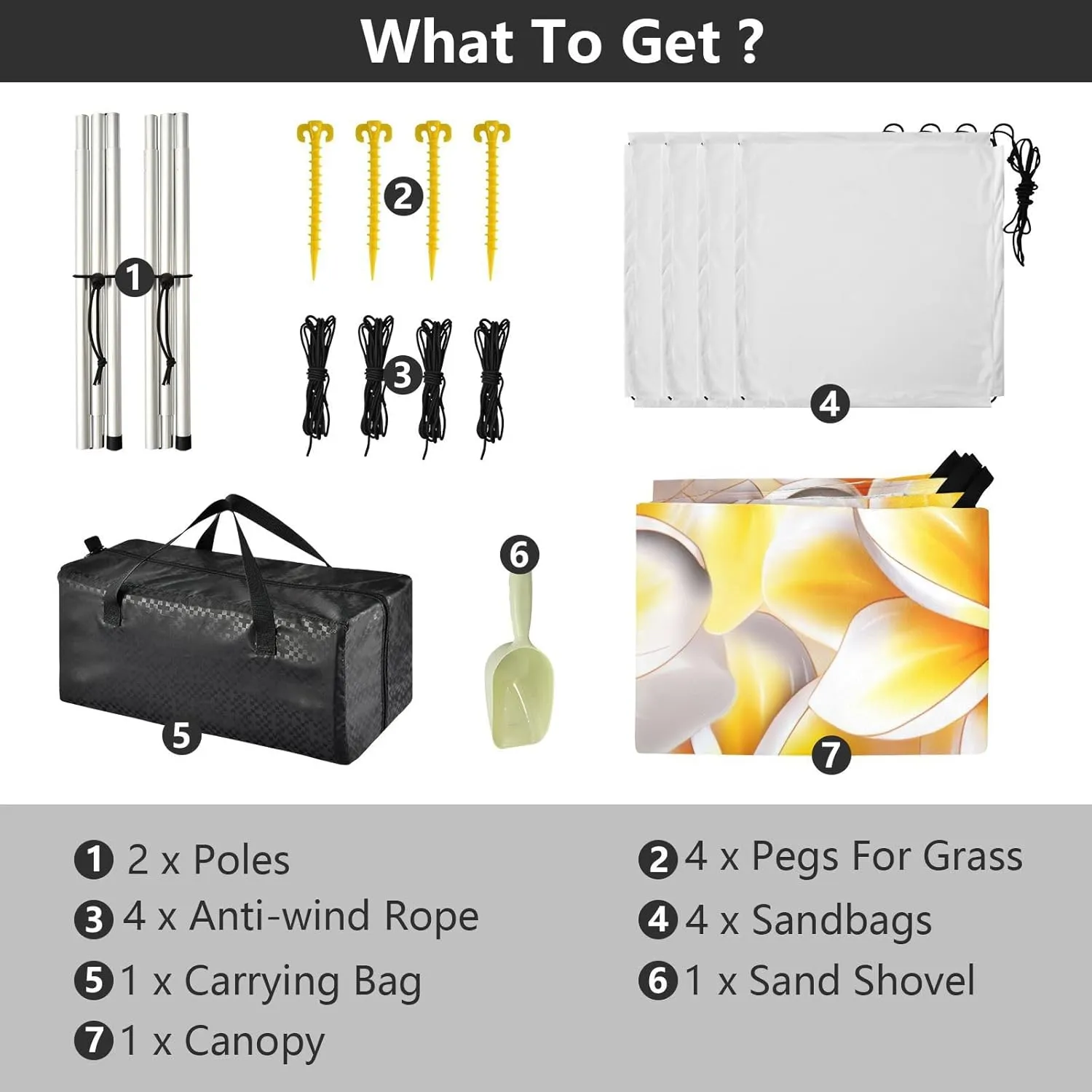 Yellow White Plumeria Flowers Beach Canopy Tent Outdoor Patio Sun Shade Shades Camping Sun Shelter 9.2 × 10.5 FT Waterproof with Poles Sand Anchor