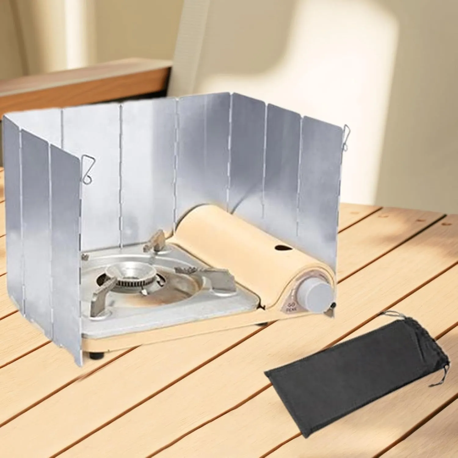 YIJU Portable Camping Stove Wind for Gas Burner Protection, 10 Plates
