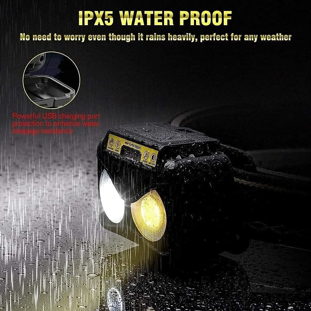 YIRENZUI Rechargeable LED Headlamp Flashlight, Motion Sensor Head Lamp, Waterproof, Bright White Led & Blue Light for Running, Camping, Hiking & More，Most Ideal Choice