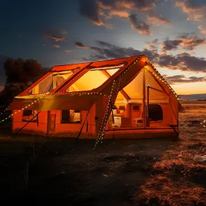 YOLENY Inflatable Tents for Camping, 4/6/8/10/12 Person Tent with TPU Skylight, Mesh Windows, Stove Jack & Pump, Easy Setup 4 Season Glamping Tent, Waterproof & Windproof