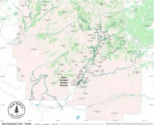 Zion National Park Map - South – Waterproof, Durable Cloth Map for Hiking and Camping by True North Map Company