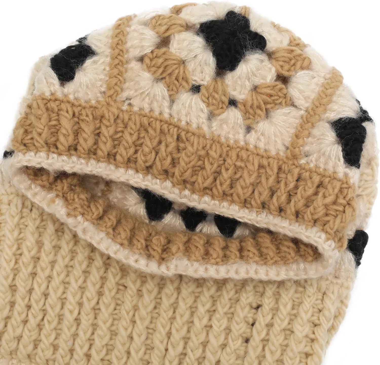 ZLYC Winter Knitted Winter Hat Windproof Hooded Scarf Balaclava Beanie Hat for Women
