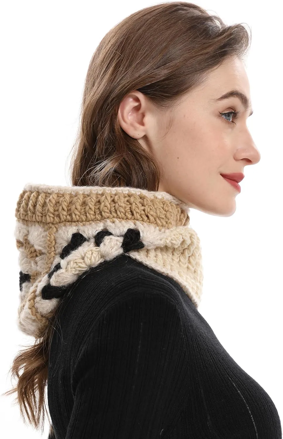 ZLYC Winter Knitted Winter Hat Windproof Hooded Scarf Balaclava Beanie Hat for Women