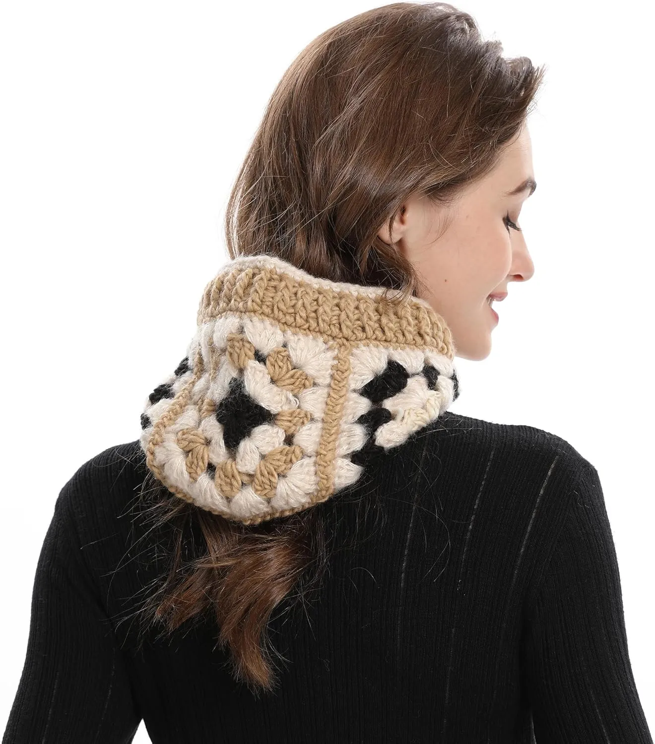 ZLYC Winter Knitted Winter Hat Windproof Hooded Scarf Balaclava Beanie Hat for Women